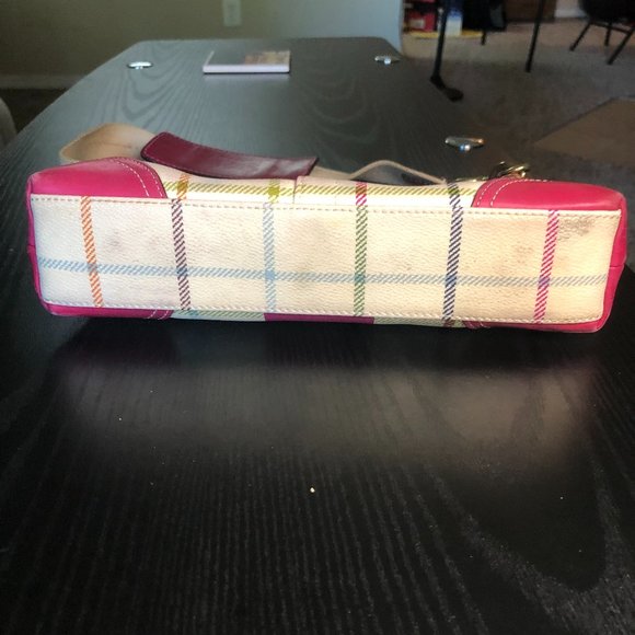 Coach Purse, pink and white striped, small - Picture 3 of 4
